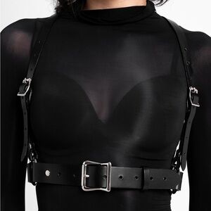 Zana Bayne Black Leather Harness Belt
